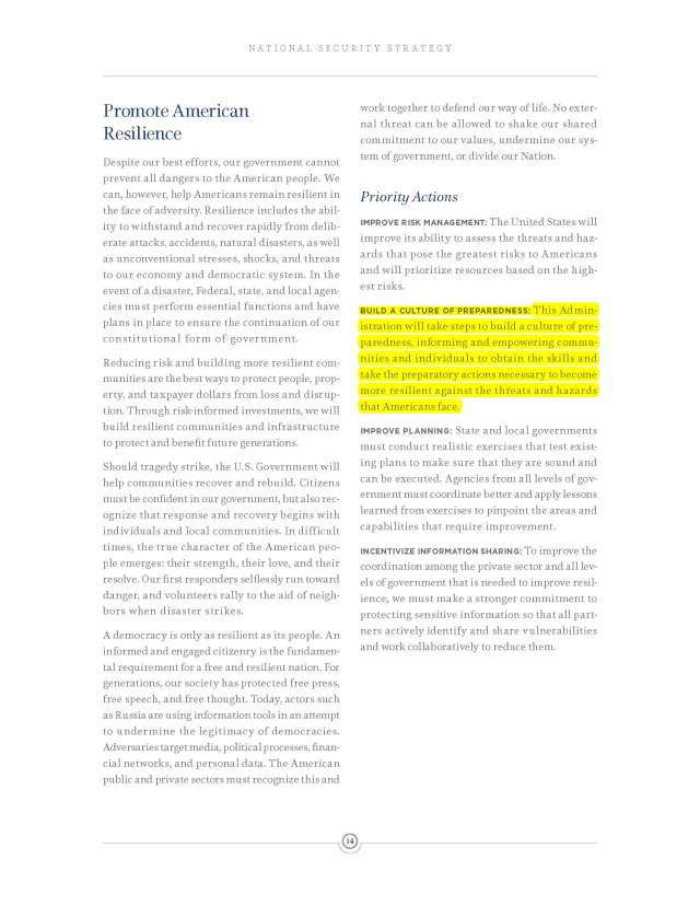 culture of preparedness