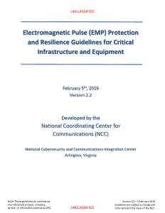 Electromagnetic Pulse (EMP) Protection and Resilience Guidelines for Critical Infrastructure and Equipment